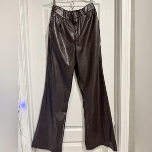 NWT Women’s Brown Faux Leather Pants